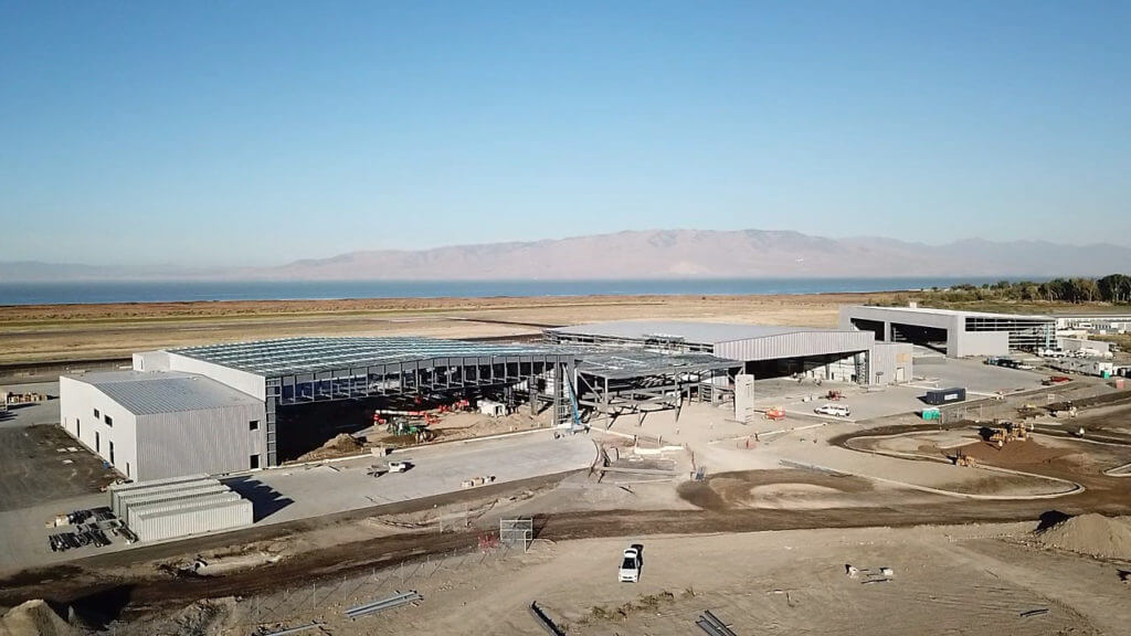 Aerial View of Hangar Construction